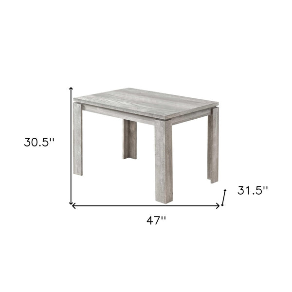 HomeRoots 47" Gray Dining Table – Modern Style for Four, Durable Design, Ideal for Compact Spaces & Entertaining 366055