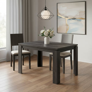 HomeRoots 47" Black Dining Table - Elegant Rectangular Design for 4, Durable Wood, Easy Maintenance & Stylish Finish 366057