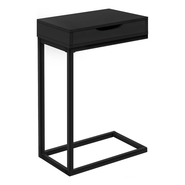 Homeroots 16" X 10.25" X 24.5" Black Metal With A Drawer Accent Table   366064