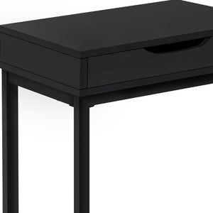 Homeroots 16" X 10.25" X 24.5" Black Metal With A Drawer Accent Table   366064