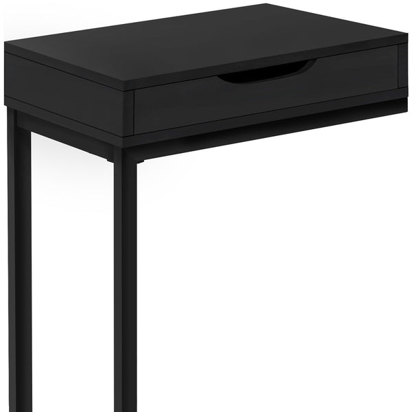 Homeroots 16" X 10.25" X 24.5" Black Metal With A Drawer Accent Table   366064
