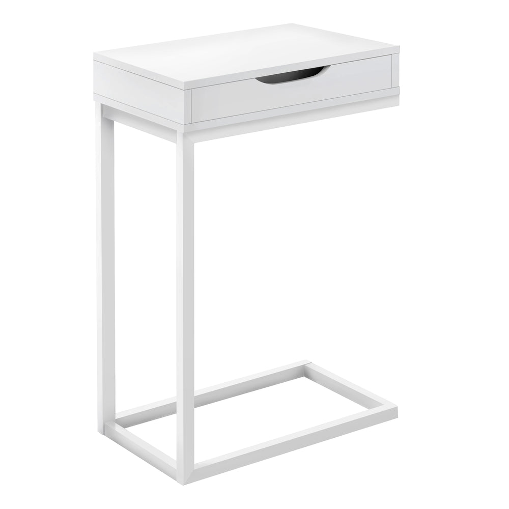 Homeroots 16" X 10.25" X 24.5" White Metal With A Drawer Accent Table   366065