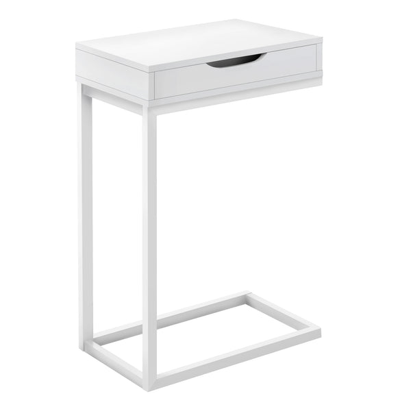 Homeroots 16" X 10.25" X 24.5" White Metal With A Drawer Accent Table   366065
