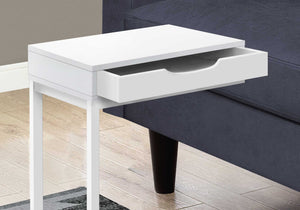 Homeroots 16" X 10.25" X 24.5" White Metal With A Drawer Accent Table   366065