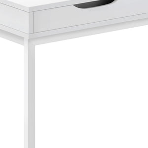 Homeroots 16" X 10.25" X 24.5" White Metal With A Drawer Accent Table   366065