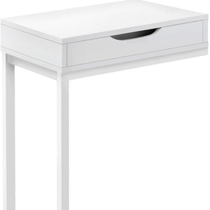 Homeroots 16" X 10.25" X 24.5" White Metal With A Drawer Accent Table   366065