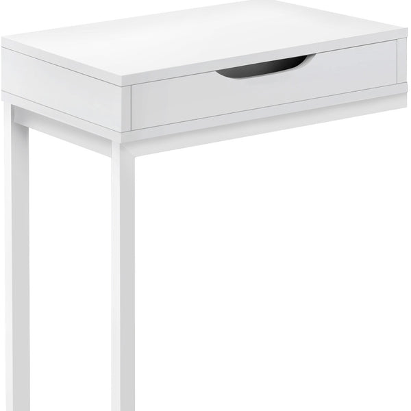 Homeroots 16" X 10.25" X 24.5" White Metal With A Drawer Accent Table   366065