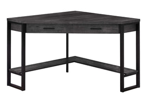 HomeRoots 42" Black Corner Computer Desk - Stylish Space-Saving Design with Drawer for Home Office & Productivity 366072