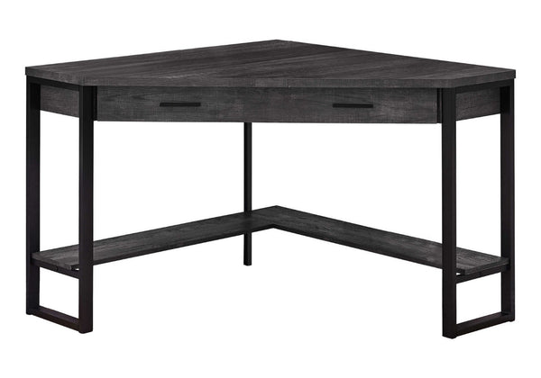 HomeRoots 42" Black Corner Computer Desk - Stylish Space-Saving Design with Drawer for Home Office & Productivity 366072
