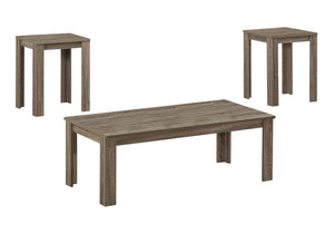 HomeRoots Set of Three Taupe Coffee Tables - Stylish, Durable, and Versatile Furniture for Any Space 366077