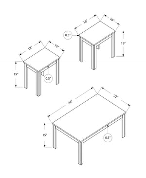 HomeRoots Set of Three Taupe Coffee Tables - Stylish, Durable, and Versatile Furniture for Any Space 366077