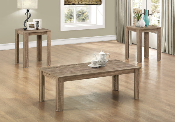 HomeRoots Set of Three Taupe Coffee Tables - Stylish, Durable, and Versatile Furniture for Any Space 366077