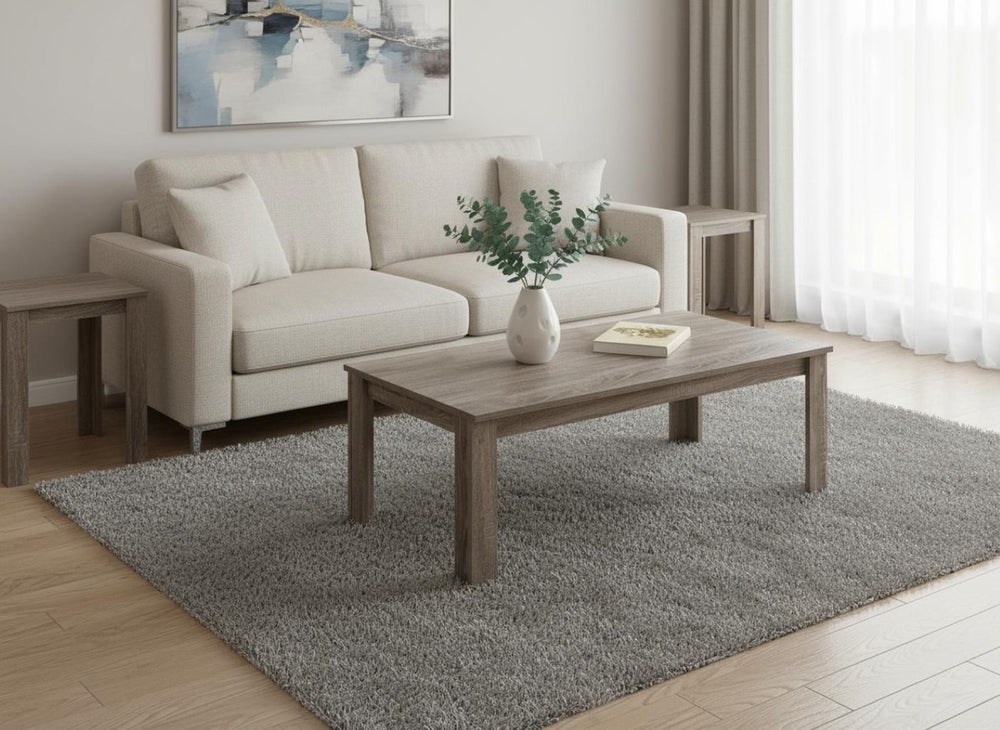 HomeRoots Set of Three Taupe Coffee Tables - Stylish, Durable, and Versatile Furniture for Any Space 366077