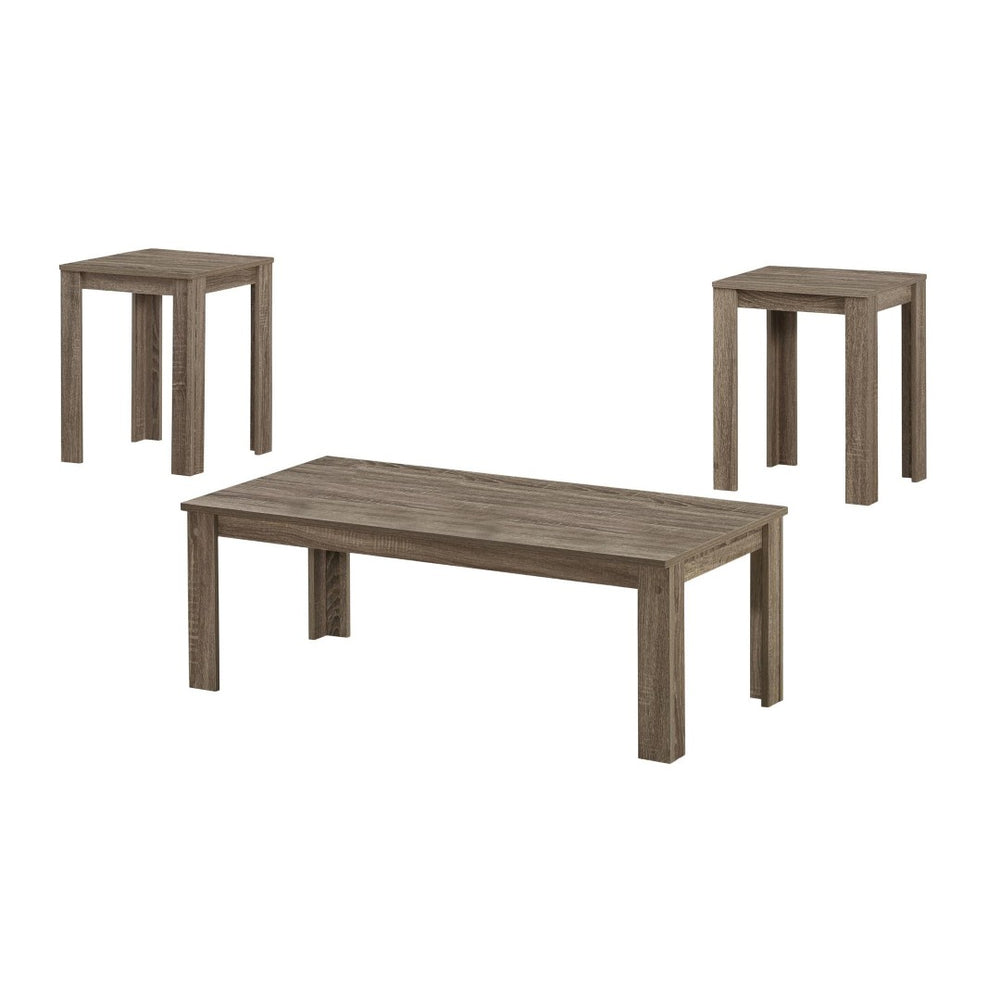 HomeRoots Set of Three Taupe Coffee Tables - Stylish, Durable, and Versatile Furniture for Any Space 366077