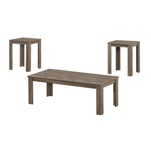 HomeRoots Set of Three Taupe Coffee Tables - Stylish, Durable, and Versatile Furniture for Any Space 366077