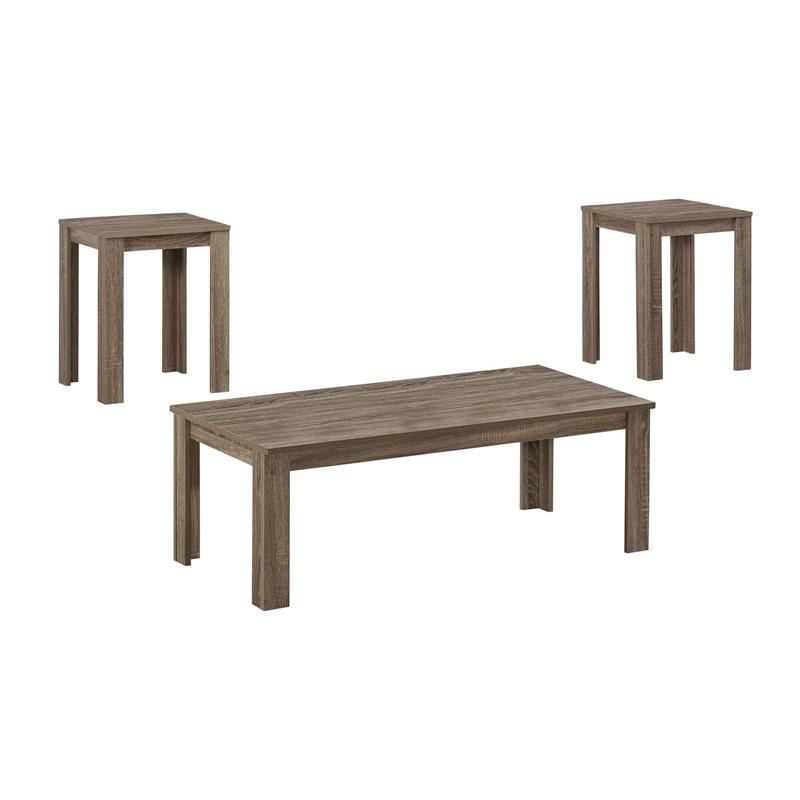 Homeroots Set Of Three 44" Taupe Coffee Table   366077