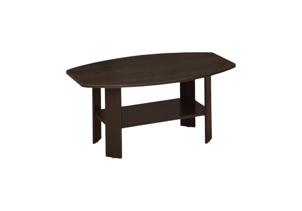 HomeRoots Set of Three 36" Brown Coffee Tables with Lower Shelf - Stylish, Versatile, and Durable Design 366079