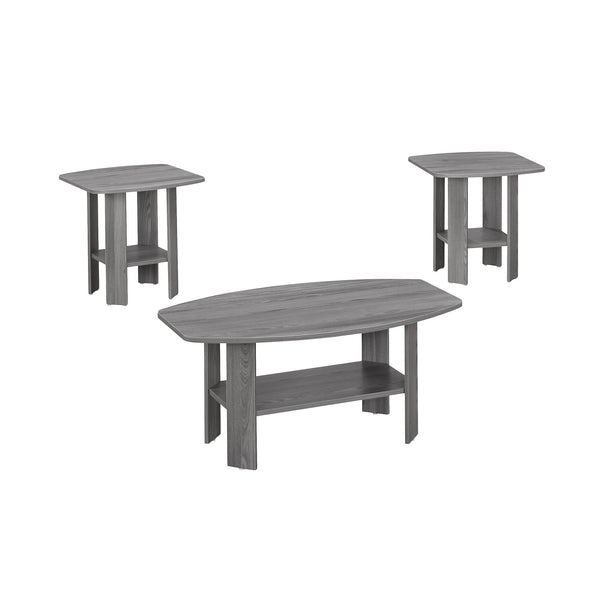 Homeroots Set Of Three 36" Gray Coffee Table With Shelf   366080