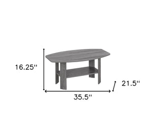 HomeRoots Set of Three 36" Gray Coffee Tables with Shelf – Stylish, Durable, and Perfect for Modern Living Rooms! 366080