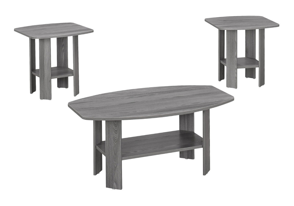 HomeRoots Set of Three 36" Gray Coffee Tables with Shelf – Stylish, Durable, and Perfect for Modern Living Rooms! 366080