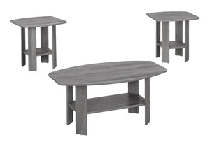 HomeRoots Set of Three 36" Gray Coffee Tables with Shelf – Stylish, Durable, and Perfect for Modern Living Rooms! 366080