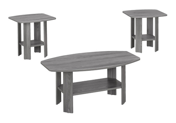 HomeRoots Set of Three 36" Gray Coffee Tables with Shelf – Stylish, Durable, and Perfect for Modern Living Rooms! 366080