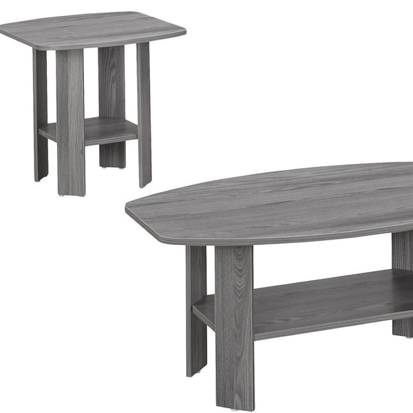 HomeRoots Set of Three 36" Gray Coffee Tables with Shelf – Stylish, Durable, and Perfect for Modern Living Rooms! 366080