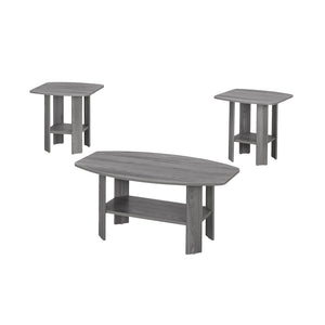 HomeRoots Set of Three 36" Gray Coffee Tables with Shelf – Stylish, Durable, and Perfect for Modern Living Rooms! 366080