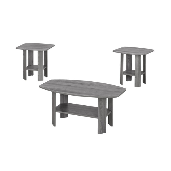 HomeRoots Set of Three 36" Gray Coffee Tables with Shelf – Stylish, Durable, and Perfect for Modern Living Rooms! 366080
