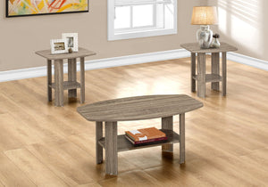 HomeRoots Set of Three 36" Taupe Coffee Tables with Shelf - Modern Design, Versatile Storage & Stylish Appeal 366081
