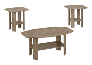 HomeRoots Set of Three 36" Taupe Coffee Tables with Shelf - Modern Design, Versatile Storage & Stylish Appeal 366081