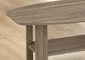 Homeroots Set Of Three 36" Taupe Coffee Table With Shelf   366081