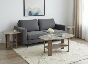 HomeRoots Set of Three 36" Taupe Coffee Tables with Shelf - Modern Design, Versatile Storage & Stylish Appeal 366081