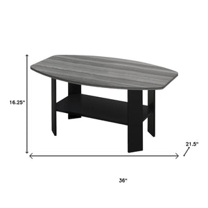 HomeRoots Set of Three Modern Gray and Black Coffee Tables with Lower Shelf for Stylish Storage Solutions 366082