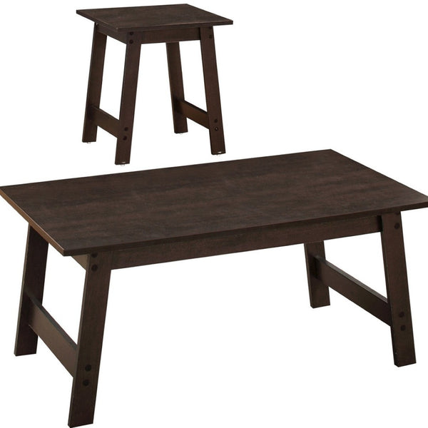 HomeRoots Set of Three 36" Espresso Coffee Tables – Stylish Nesting Tables for Modern Living Spaces & Décor 366083