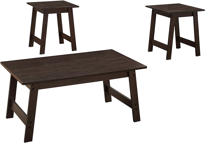 Homeroots Set Of Three 36" Espresso Coffee Table   366083