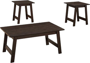 Homeroots Set Of Three 36" Espresso Coffee Table   366083