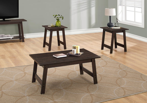 HomeRoots Set of Three 36" Espresso Coffee Tables – Stylish Nesting Tables for Modern Living Spaces & Décor 366083