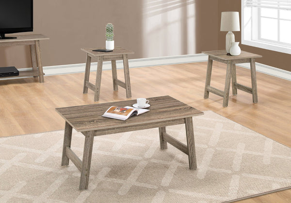 HomeRoots Set of Three Taupe Coffee Tables - Stylish Rectangular Design for Modern Living Spaces and Durability 366084