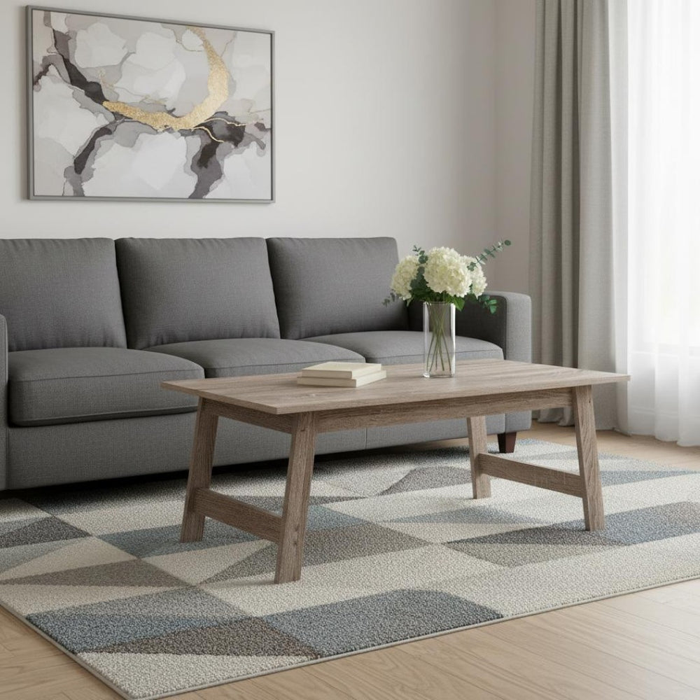 HomeRoots Set of Three Taupe Coffee Tables - Stylish Rectangular Design for Modern Living Spaces and Durability 366084