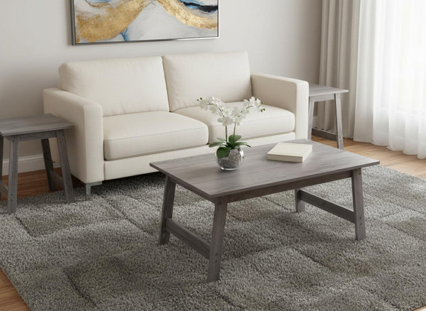 HomeRoots Set of Three 36" Gray Coffee Table - Modern Design, Durable, and Perfect for Your Living Room Style! 366085