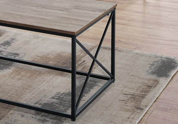 HomeRoots Set of Three Stylish 42" Beige and Black Metal Coffee Tables for Versatile Living Room Decor 366086