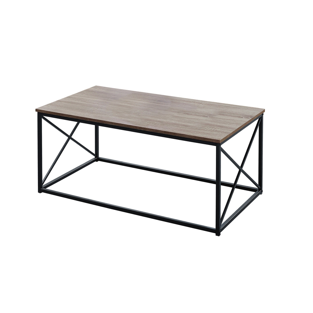 Homeroots Set Of Three 42" Beige And Black Metal Coffee Table   366086
