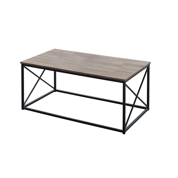 Homeroots Set Of Three 42" Beige And Black Metal Coffee Table   366086