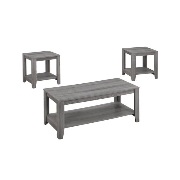 Homeroots Set Of Three 42" Gray Coffee Table With Shelf   366097
