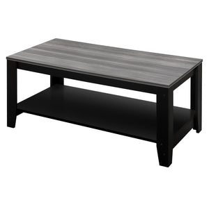 Homeroots Set Of Three 42" Gray And Black Coffee Table With Shelf   366098