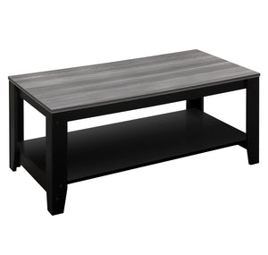Homeroots Set Of Three 42" Gray And Black Coffee Table With Shelf   366098