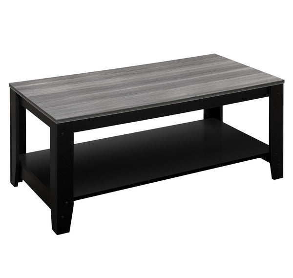Homeroots Set Of Three 42" Gray And Black Coffee Table With Shelf   366098
