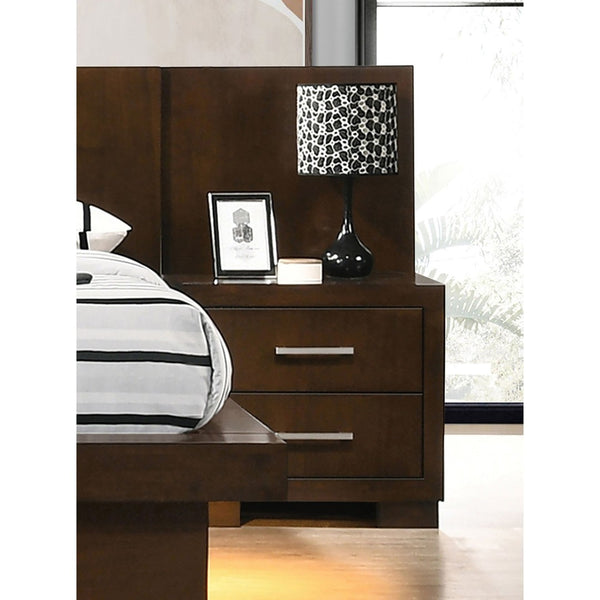 English Elm Tokyo Cappuccino 6-Piece Bedroom Set With Nightstands, Dresser & Mirror - Modern Minimalist Elegance B062S00979-GIGA