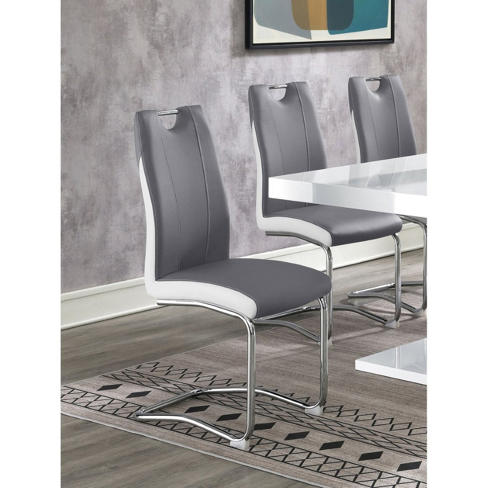 English Elm Jernigan Two-tone Leatherette Cantilever Dining Chairs with Chrome Base Set of 4 B062S01428